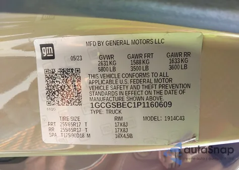 2023 Chevrolet Colorado 2Wd Short Box Wt from USA, damaged, VIN 1GCGSBEC1P1160609